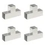 T post connectors 4 pcs galvanized metal 91x91 mm by , fence posts - Ref: Foro24-145472, Price: 70,25 €, Discount: %