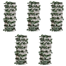 Vallas enrejadas de sauce 5 uds hojas artificiales 180x60 cm de , Paneles de vallas - Ref: Foro24-147752, Precio: 45,99 €, De...