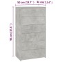 Aparador con 6 cajones contrachapada gris hormigón 50x34x96cm de vidaXL, Aparadores - Ref: Foro24-800670, Precio: 93,85 €, De...