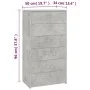 Concrete gray plywood sideboard with 6 drawers 50x34x96cm by vidaXL, Sideboards - Ref: Foro24-800670, Price: 92,66 €, Discoun...