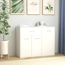 Aparador de madera contrachapada blanco 88x30x70 cm de vidaXL, Aparadores - Ref: Foro24-800675, Precio: 83,83 €, Descuento: %