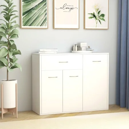 Aparador de madera contrachapada blanco 88x30x70 cm de vidaXL, Aparadores - Ref: Foro24-800675, Precio: 83,83 €, Descuento: %