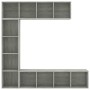 Mueble de TV y librería 3 piezas gris hormigón 180x30x180 cm de , Librerías y estanterías - Ref: Foro24-278792, Precio: 161,9...