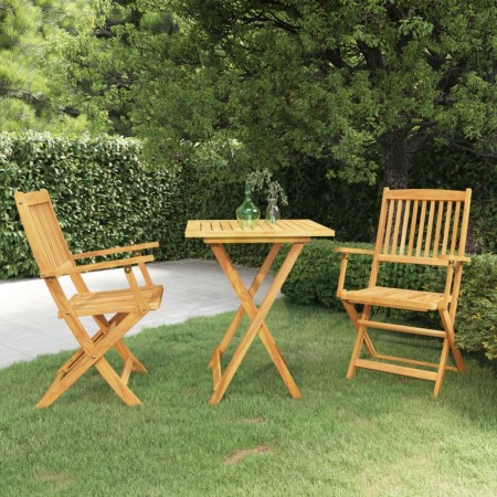 Comedor de jardín plegable 3 piezas madera maciza de acacia de , Conjuntos de jardín - Ref: Foro24-3058253, Precio: 164,04 €,...