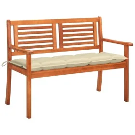 2 seater garden bench solid eucalyptus wood and cushion 120 cm by , garden benches - Ref: Foro24-3060986, Price: 186,07 €, Di...