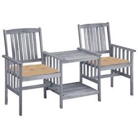 Sillas de jardín con mesita y cojines madera maciza acacia de , Conjuntos de jardín - Ref: Foro24-3061320, Precio: 163,65 €, ...