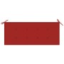 Banco Batavia madera maciza de teca con cojín rojo 120 cm de , Bancos de jardín - Ref: Foro24-3062160, Precio: 212,52 €, Desc...