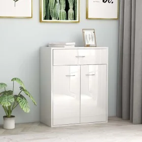 Aparador de madera contrachapada blanco brillante 60x30x75 cm de vidaXL, Aparadores - Ref: Foro24-800717, Precio: 86,15 €, De...