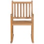 Silla mecedora de madera maciza de teca con cojín beige de , Sillas de jardín - Ref: Foro24-3062775, Precio: 162,81 €, Descue...