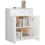 Aparador de madera contrachapada blanco brillante 60x30x75 cm de vidaXL, Aparadores - Ref: Foro24-800717, Precio: 87,76 €, De...