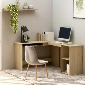 Escritorio forma de L madera contrachapada roble 120x140x75 cm de vidaXL, Escritorios - Ref: Foro24-800750, Precio: 124,62 €,...