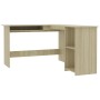 Escritorio forma de L madera contrachapada roble 120x140x75 cm de vidaXL, Escritorios - Ref: Foro24-800750, Precio: 126,81 €,...