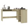 Escritorio forma de L madera contrachapada roble 120x140x75 cm de vidaXL, Escritorios - Ref: Foro24-800750, Precio: 126,81 €,...