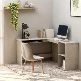 Escritorio forma de L contrachapada gris hormigón 120x140x75 cm de vidaXL, Escritorios - Ref: Foro24-800751, Precio: 103,70 €...