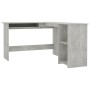 Escritorio forma de L contrachapada gris hormigón 120x140x75 cm de vidaXL, Escritorios - Ref: Foro24-800751, Precio: 111,57 €...