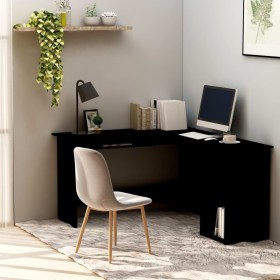Escritorio forma de L madera contrachapada negro 120x140x75 cm de vidaXL, Escritorios - Ref: Foro24-800748, Precio: 124,39 €,...