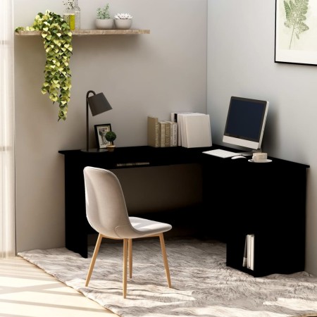 Escritorio forma de L madera contrachapada negro 120x140x75 cm de vidaXL, Escritorios - Ref: Foro24-800748, Precio: 124,39 €,...