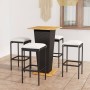 Set de muebles de bar de jardín 5 pzas y cojines ratán PE negro de , Conjuntos de jardín - Ref: Foro24-3064850, Precio: 266,0...