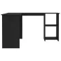Escritorio forma de L madera contrachapada negro 120x140x75 cm de vidaXL, Escritorios - Ref: Foro24-800748, Precio: 118,56 €,...