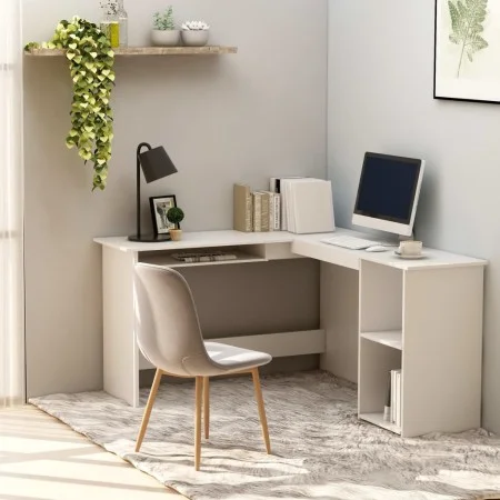 Escritorio forma de L madera contrachapada blanco 120x140x75 cm de vidaXL, Escritorios - Ref: Foro24-800747, Precio: 121,67 €...