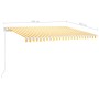 Toldo retráctil manual con LED amarillo y blanco 400x300 cm de , Toldos - Ref: Foro24-3068903, Precio: 344,66 €, Descuento: %