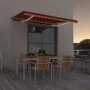 Toldo retráctil manual con luz LED 400x350 cm naranja y marrón de , Toldos - Ref: Foro24-3069185, Precio: 440,67 €, Descuento: %