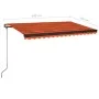 Toldo retráctil manual con luz LED 400x350 cm naranja y marrón de , Toldos - Ref: Foro24-3069185, Precio: 440,67 €, Descuento: %