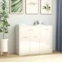 Aparador de madera contrachapada blanco brillante 88x30x70 cm de vidaXL, Aparadores - Ref: Foro24-800681, Precio: 100,41 €, D...