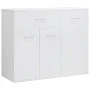Aparador de madera contrachapada blanco brillante 88x30x70 cm de vidaXL, Aparadores - Ref: Foro24-800681, Precio: 100,41 €, D...
