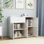 Aparador de madera contrachapada blanco brillante 88x30x70 cm de vidaXL, Aparadores - Ref: Foro24-800681, Precio: 100,41 €, D...