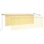 Manual retractable awning with blind and yellow white LED 4x3 m by , Awnings - Ref: Foro24-3069423, Price: 381,98 €, Discount: %