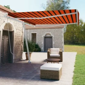 Orange and brown retractable manual foot awning 400x350 cm by , Awnings - Ref: Foro24-3069620, Price: 485,22 €, Discount: %