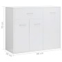 Aparador de madera contrachapada blanco brillante 88x30x70 cm de vidaXL, Aparadores - Ref: Foro24-800681, Precio: 108,72 €, D...