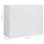 Aparador de madera contrachapada blanco brillante 88x30x70 cm de vidaXL, Aparadores - Ref: Foro24-800681, Precio: 100,41 €, D...