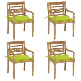 Sillas Batavia 4 unidades madera maciza de teca con cojines de , Sillas de jardín - Ref: Foro24-3073306, Precio: 490,21 €, De...