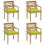 Sillas Batavia 4 unidades madera maciza de teca con cojines de , Sillas de jardín - Ref: Foro24-3073306, Precio: 508,62 €, De...