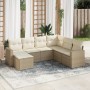 Set sofás de jardín 7 piezas y cojines ratán sintético beige en Conjuntos de jardín | Comprar online en Foru.es