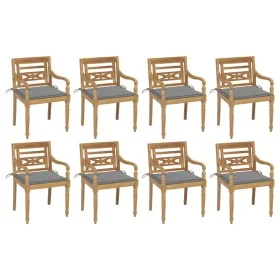 Sillas Batavia 8 unidades madera maciza de teca con cojines de , Sillas de jardín - Ref: Foro24-3073350, Precio: 1,00 €, Desc...