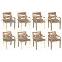 Sillas Batavia 8 unidades madera maciza de teca con cojines de , Sillas de jardín - Ref: Foro24-3073350, Precio: 1,00 €, Desc...