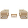 Muebles de jardín 7 piezas con cojines de madera de pino maciza de , Conjuntos de jardín - Ref: Foro24-3076387, Precio: 739,4...