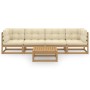 Juego de muebles de jardín 5 pzas y cojines madera pino maciza de , Conjuntos de jardín - Ref: Foro24-3076417, Precio: 507,16...