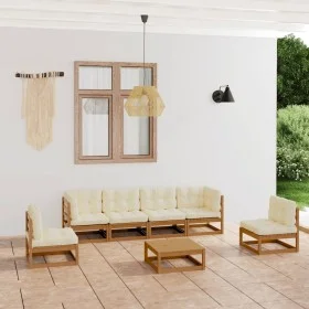 7-teiliges Gartenmöbel-Set mit Kissen aus massivem Kiefernholz von , Gartensets - Ref: Foro24-3076457, Preis: 696,51 €, Rabat...