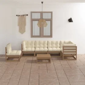 Juego de muebles de jardín 7 pzas y cojines madera maciza pino de , Conjuntos de jardín - Ref: Foro24-3076642, Precio: 766,98...