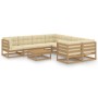 Set de muebles de jardín 9 pzs cojines madera pino marrón miel de , Conjuntos de jardín - Ref: Foro24-3077032, Precio: 965,25...