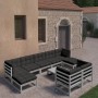 Set de muebles de jardín 10 pzas con cojines madera pino gris de , Conjuntos de jardín - Ref: Foro24-3077161, Precio: 785,02 ...
