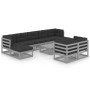 Set de muebles de jardín 10 pzas con cojines madera pino gris de , Conjuntos de jardín - Ref: Foro24-3077161, Precio: 785,02 ...