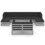 Set de muebles de jardín 10 pzas con cojines madera pino gris de , Conjuntos de jardín - Ref: Foro24-3077161, Precio: 785,02 ...