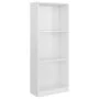 Estantería de 3 niveles madera blanco brillo 40x24x109 cm de vidaXL, Librerías y estanterías - Ref: Foro24-800834, Precio: 34...