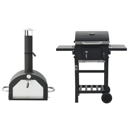 3-in-1-Grill- und Pizzaofen für den Außenbereich, Schwarz von , Grillen - Ref: Foro24-3079733, Preis: 382,05 €, Rabatt: %