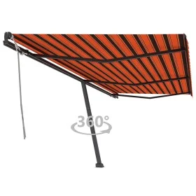 Toldo de pie retráctil manual naranja y marrón 600x350 cm de , Toldos - Ref: Foro24-3069880, Precio: 686,19 €, Descuento: %